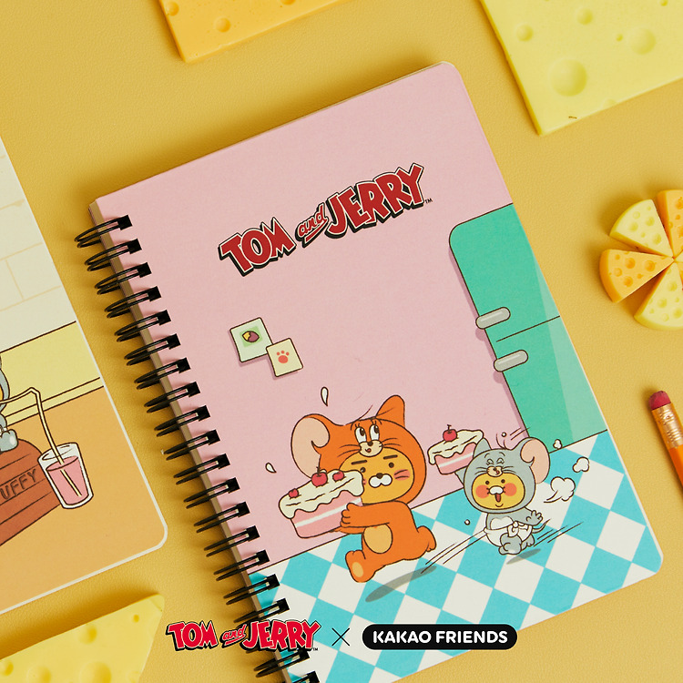 韓國 KAKAO FRIENDS X TOM & JERRY - Note (Pink)_Ryan & Chunsik