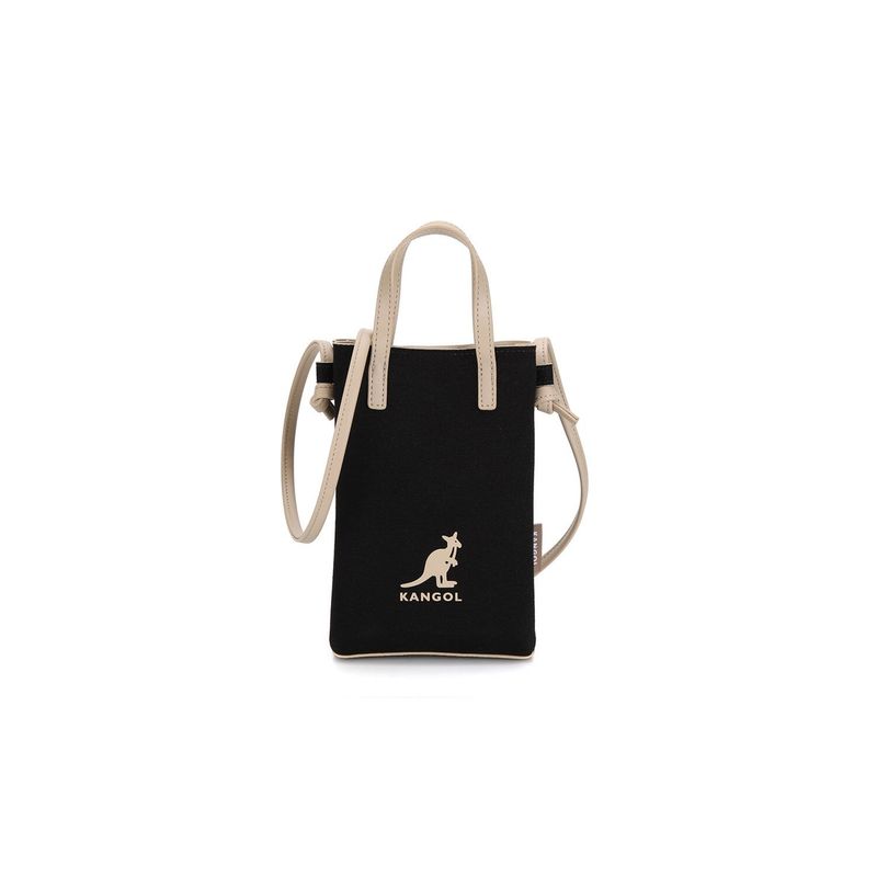 韓國 KANGOL - Duo Canvas Mini Crossbody Bag 3218 Black