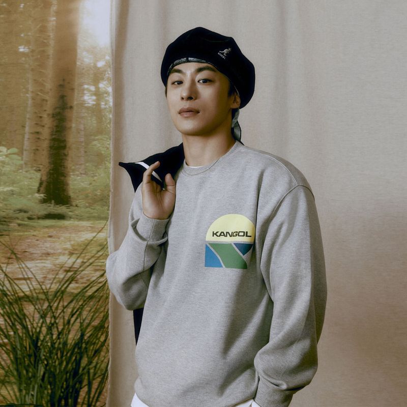 韓國 KANGOL - CRS Basic Sweatshirt 9001 Melange Gray