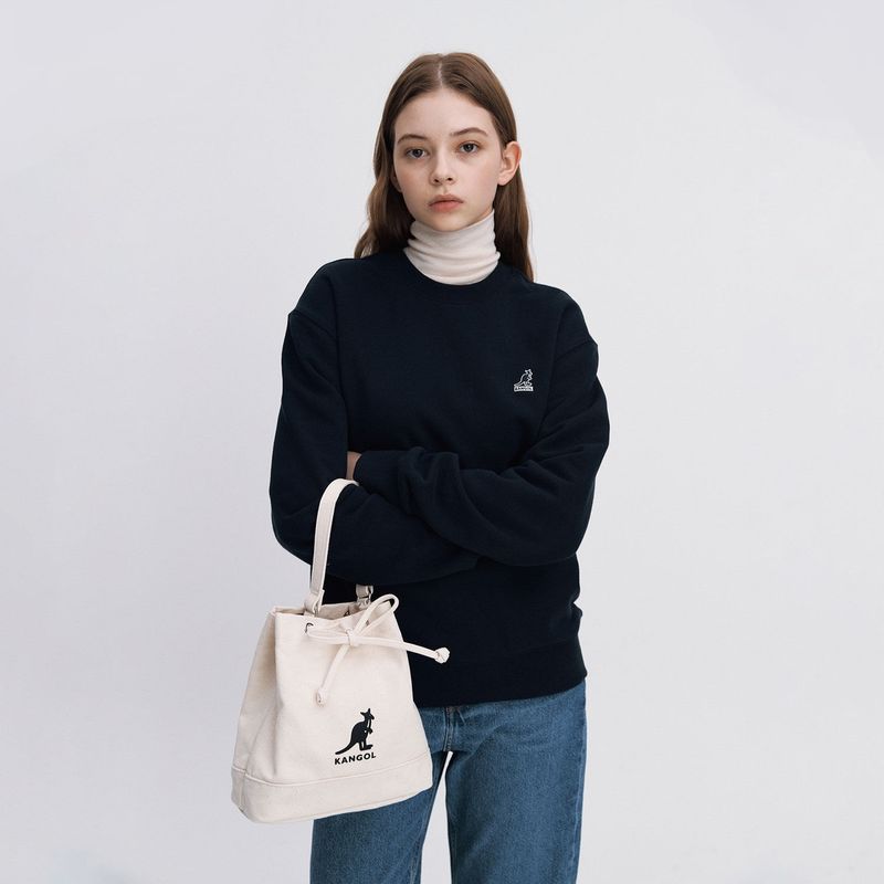 韓國 KANGOL - New Amber Canvas Bucket Bag 3943 Ivory