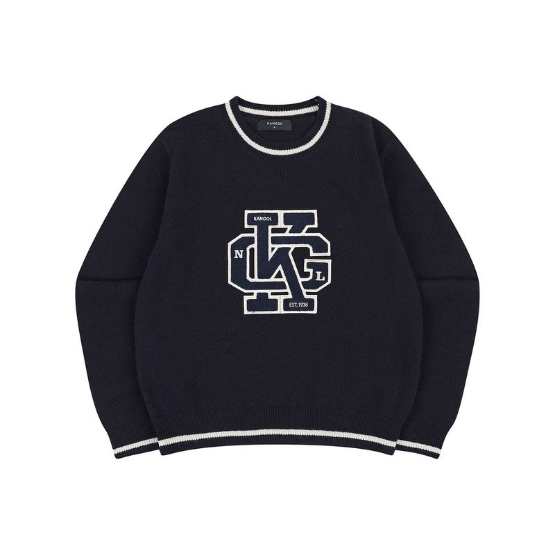 韓國 KANGOL - Women’s KNGL College Sweater 1892 Navy