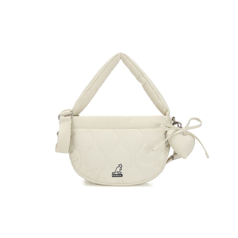 韓國 KANGOL - WH Quilt Round Crossbody Bag 3328 Ivory