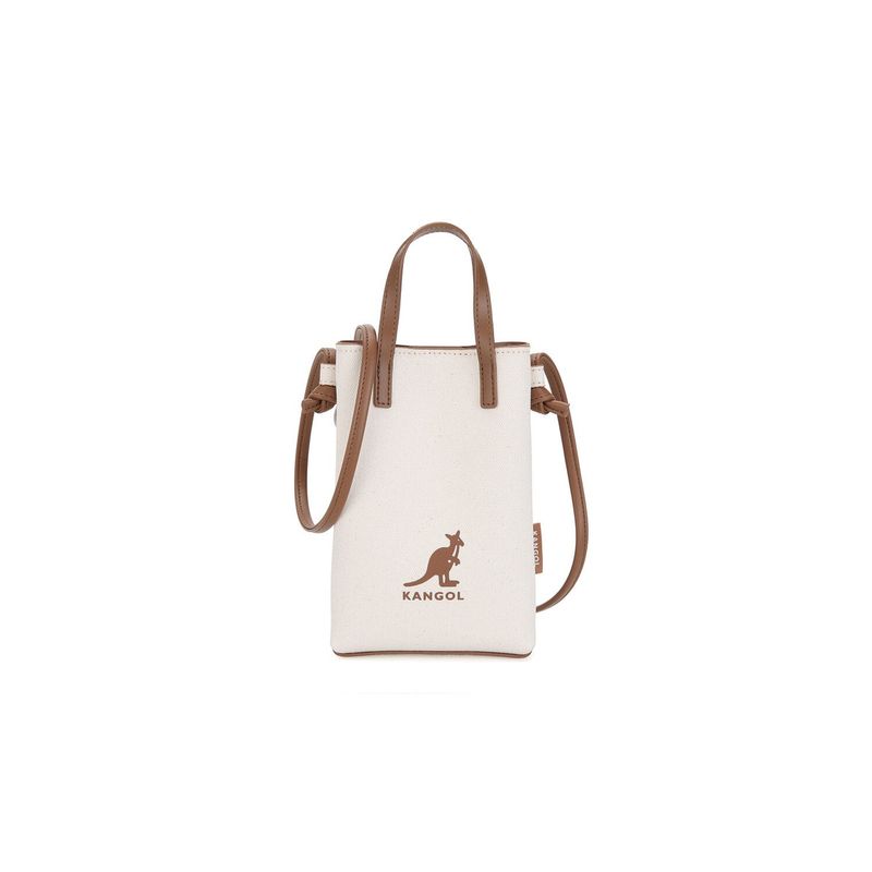 韓國 KANGOL - Duo Canvas Mini Crossbody Bag 3218 Ivory