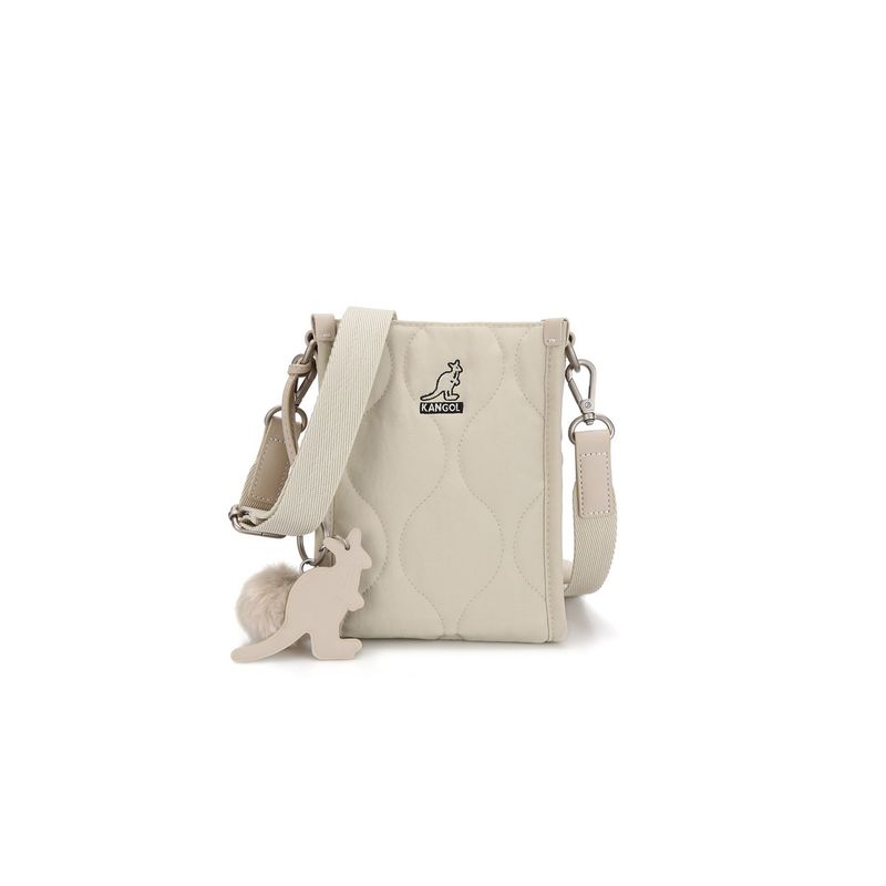 韓國 KANGOL - Quilt Small Crossbody Bag 3220 Light Beige