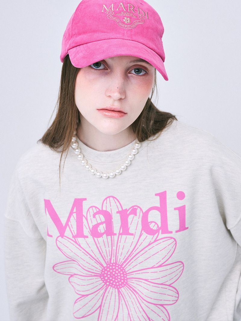 Mardi Mercredi - SWEATSHIRT FLOWERMARDI_OATMEAL PINK