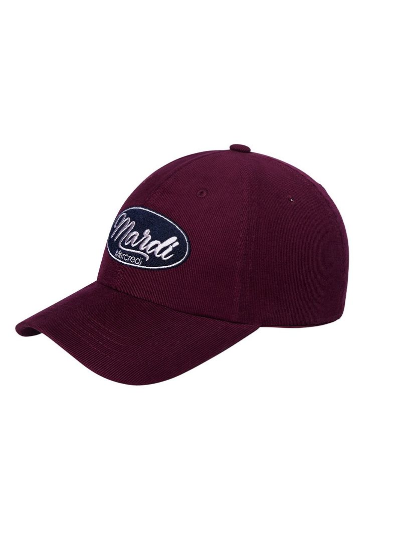 ［韓國限時優惠！］Mardi Mercredi - CORDUROY BALL CAP MARDI VINTAGE LOGO_BURGUNDY 