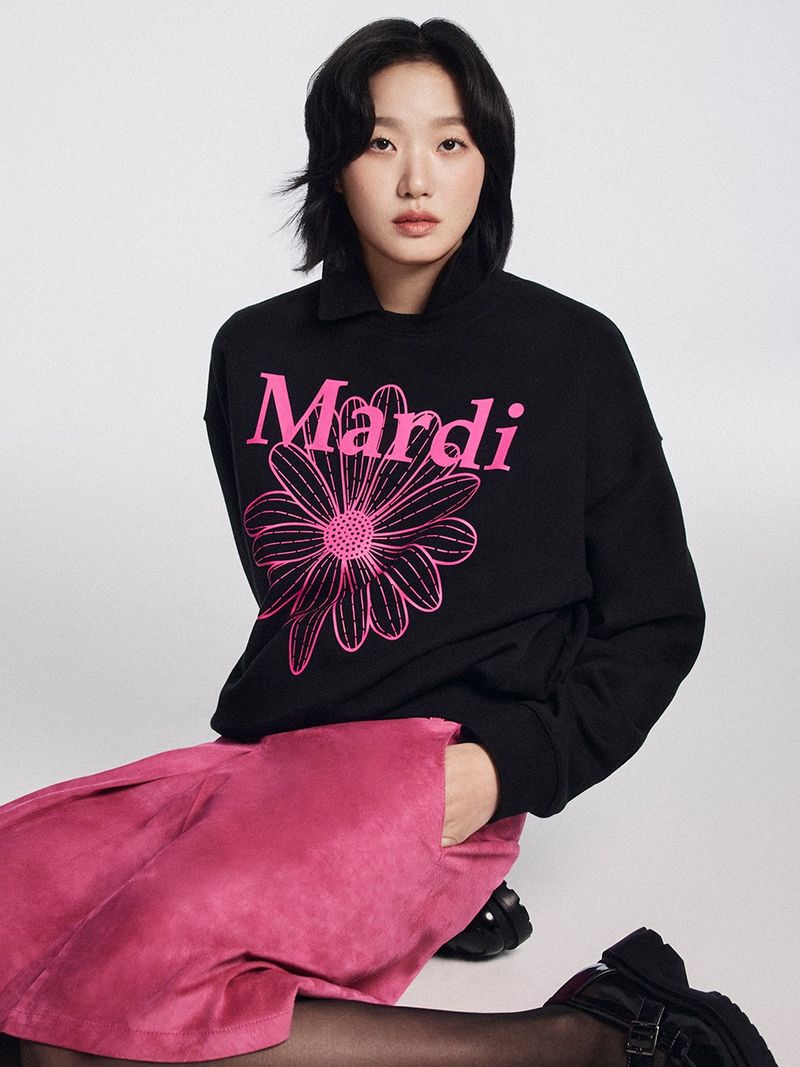 Mardi Mercredi - SWEATSHIRT FLOWERMARDI_BLACK FUCHSIA