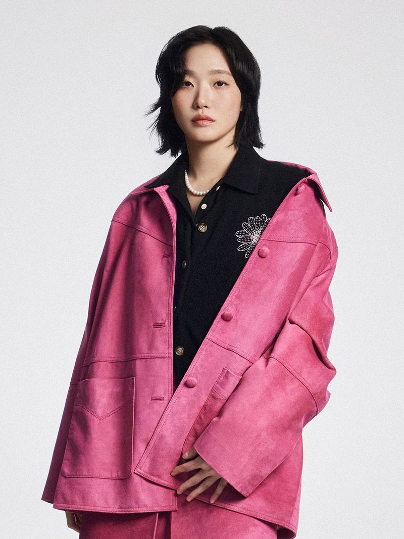 Mardi Mercredi - SUEDE OVERSIZED JACKET_PINK 