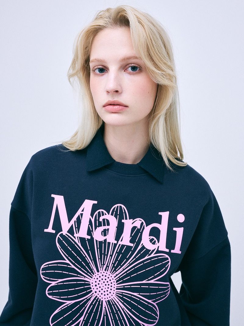 Mardi Mercredi - SWEATSHIRT FLOWERMARDI_NAVY LAVENDER