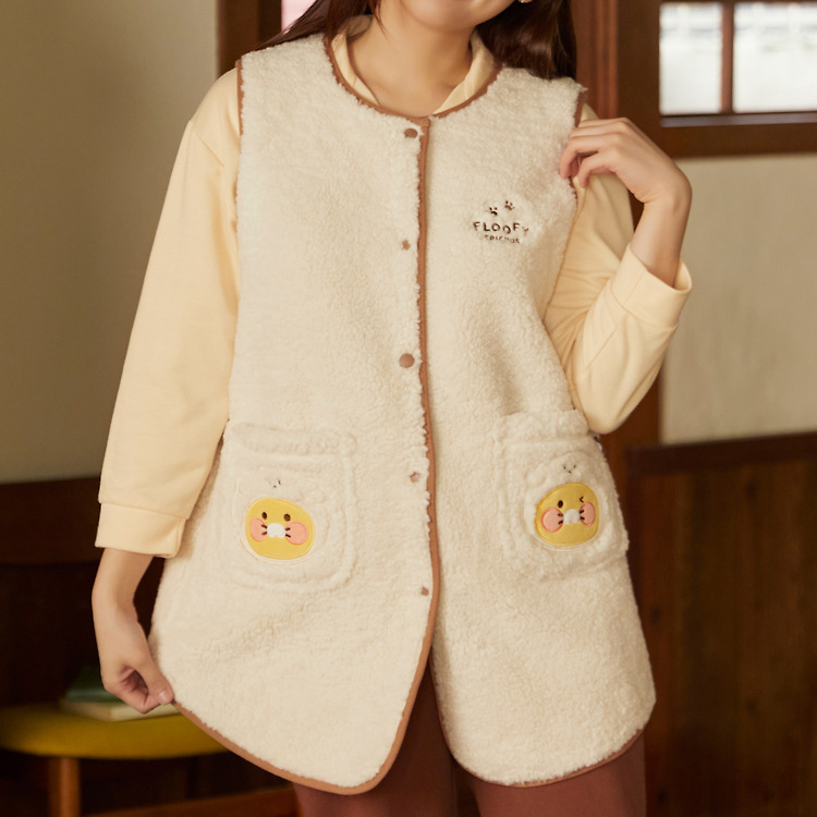 韓國 Kakao Friends - Fluffy Friends Long Fleece Vest_Chunsik