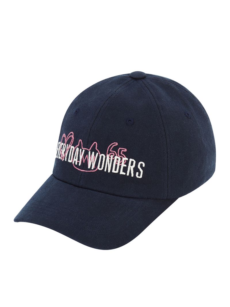 韓國 LMR -  Drawing Graphic Lettering Ball Cap NAVY