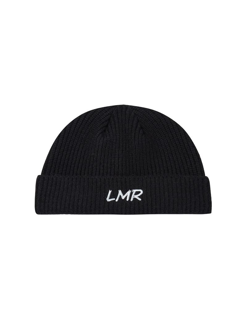 韓國 LMR -  Lettering Logo Embroidered Beanie BLACK