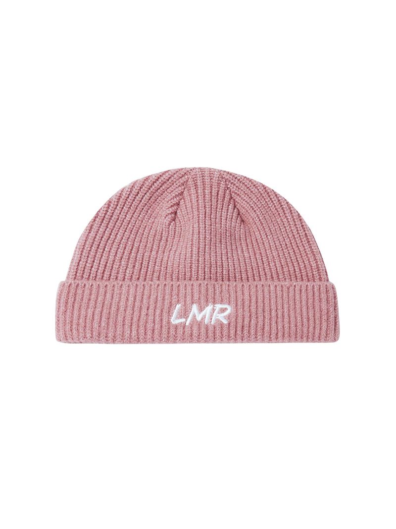 韓國 LMR -  Lettering Logo Embroidered Beanie PINK