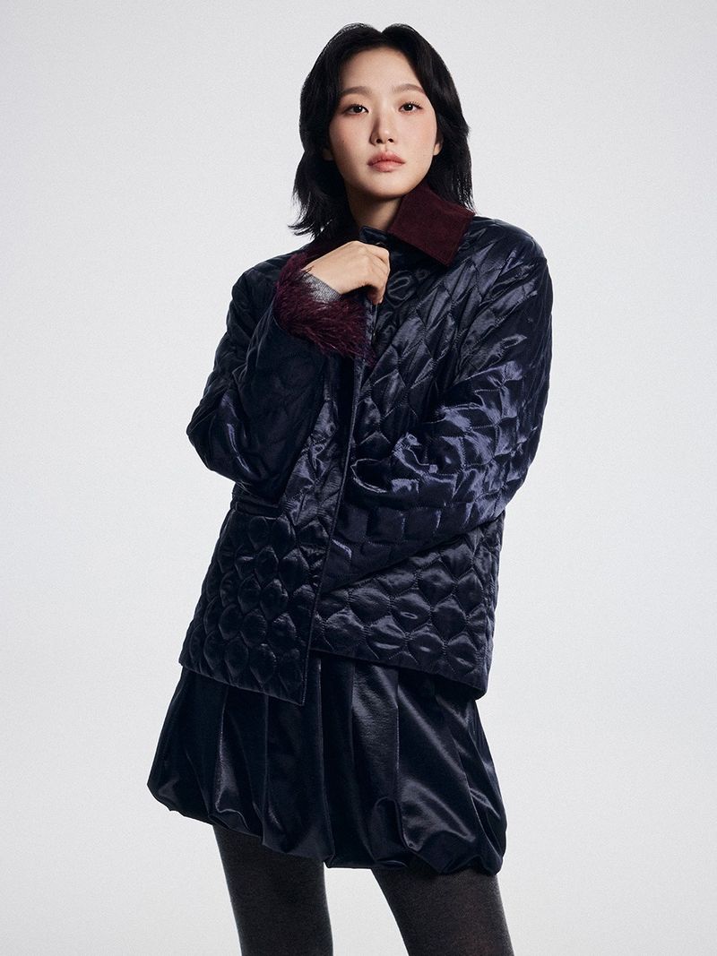 Mardi Mercredi - QUILTED OSTRICH JACKET_NAVY - MARDI MERCREDI