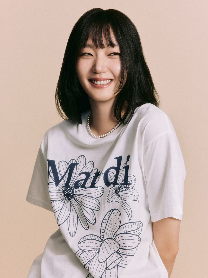 Mardi Mercredi - TSHIRT TRIPLE FLOWER_IVORY NAVY 