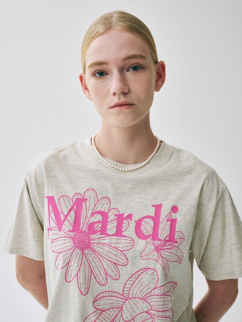Mardi Mercredi - TSHIRT TRIPLE FLOWER_OATMEAL PINK 