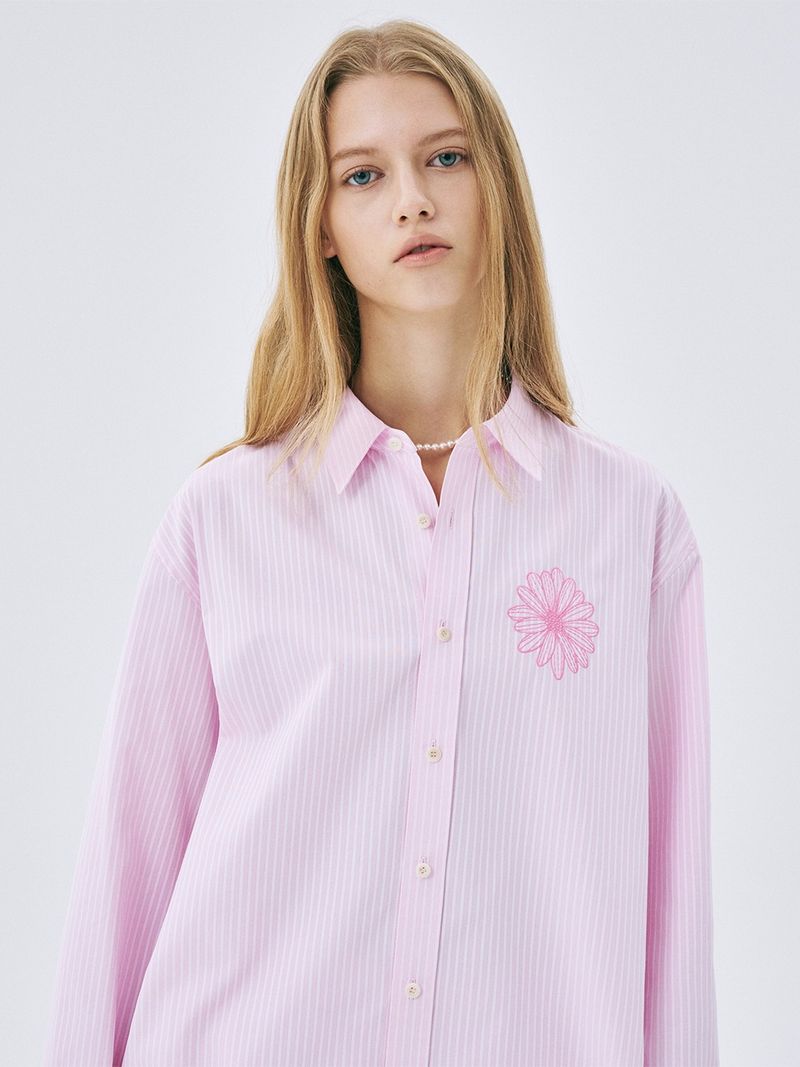 Mardi Mercredi - COTTON SHIRT STRIPE_PINK PINK 