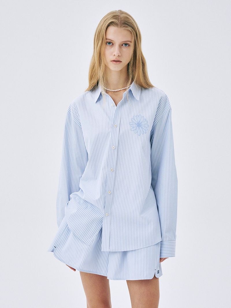 Mardi Mercredi - COTTON SHIRT STRIPE_NAVY BLUE