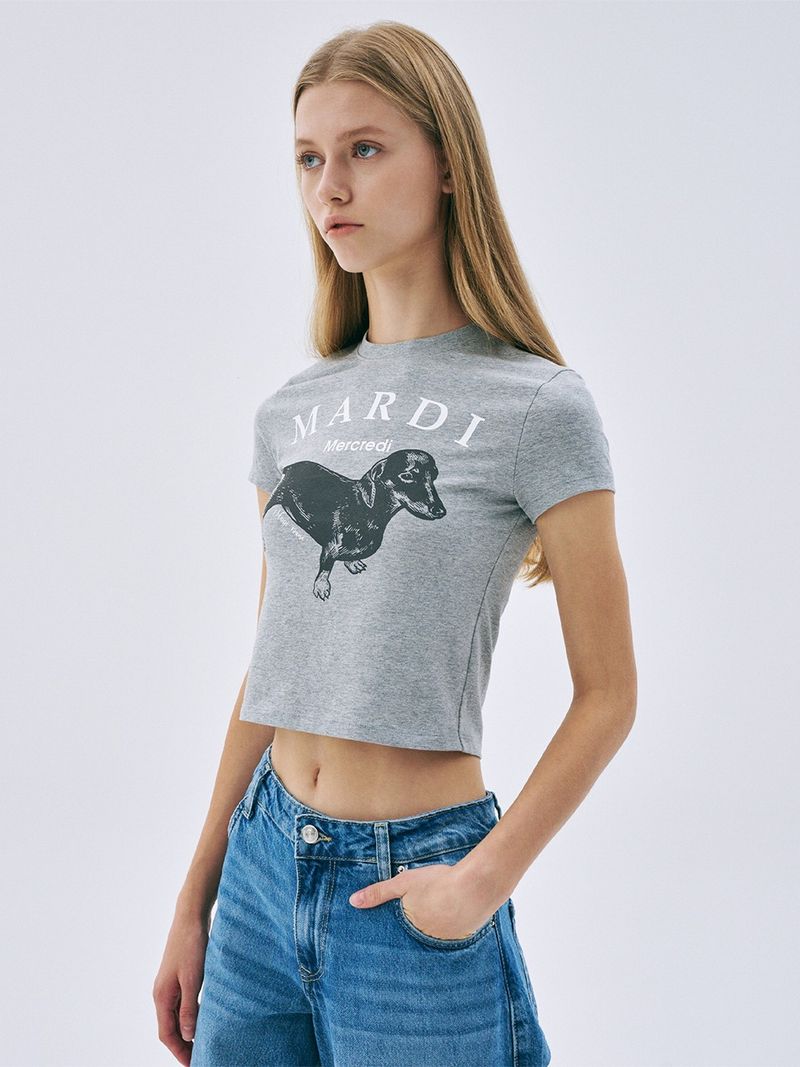 Mardi Mercredi - CROPPED TSHIRT DDANJI_GREY WHITE
