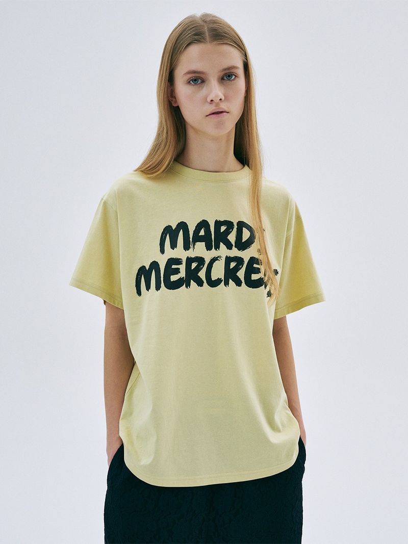 Mardi Mercredi - TSHIRT BRUSH LOGO_YELLOW BLACK 