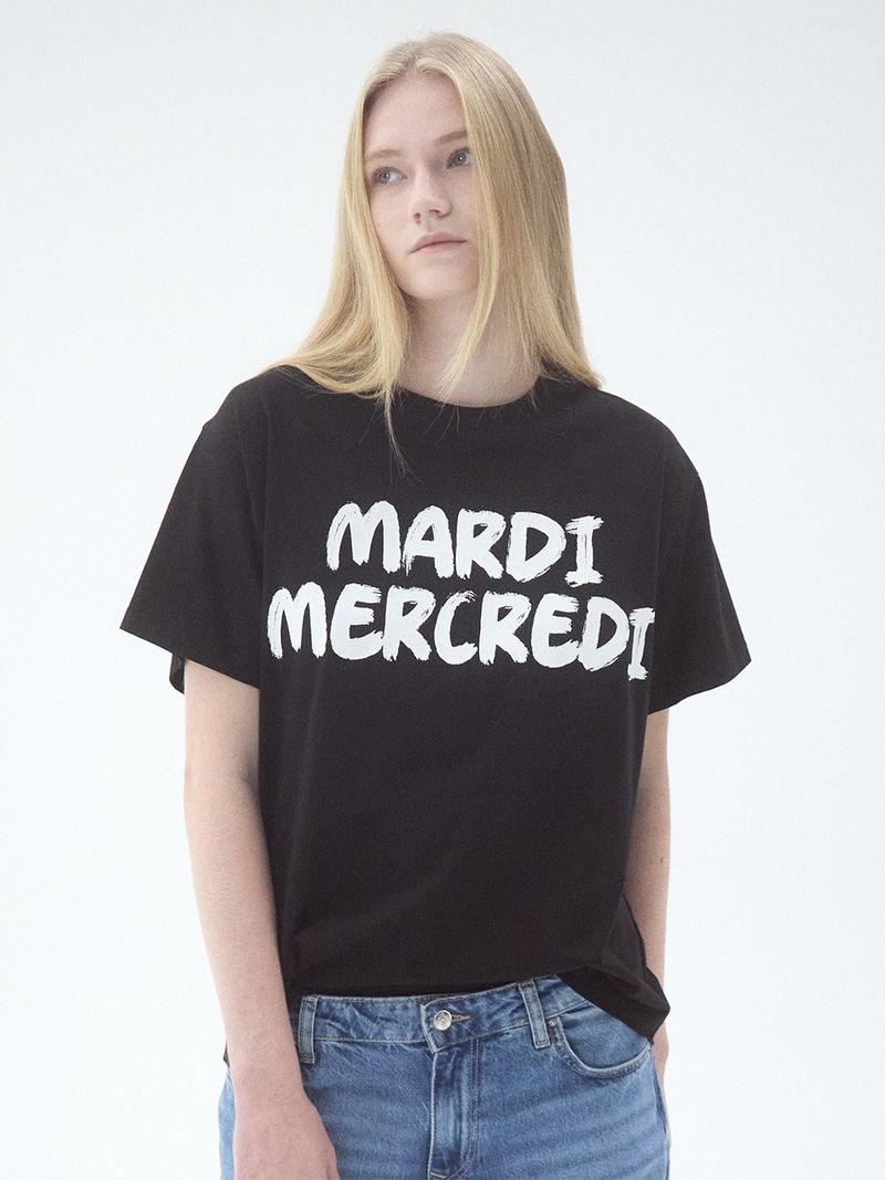 Mardi Mercredi - TSHIRT BRUSH LOGO_BLACK WHITE 