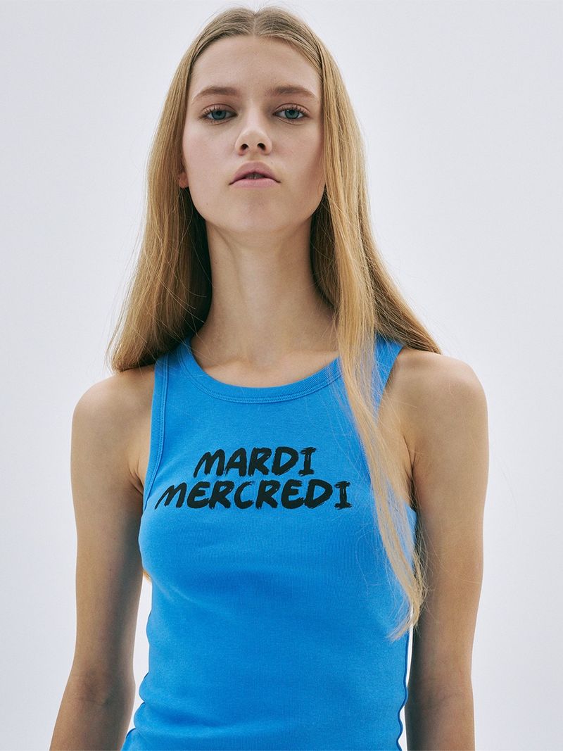 Mardi Mercredi - TANK RACER BRUSH LOGO_BLUE BLACK
