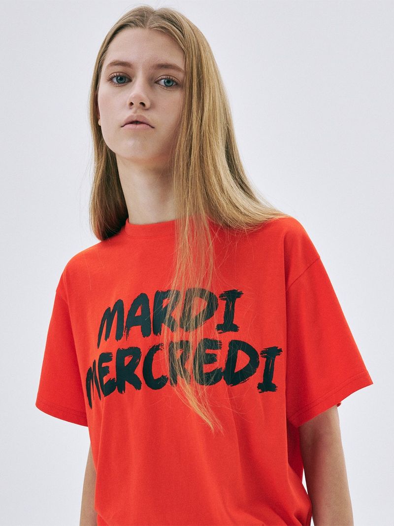 Mardi Mercredi - TSHIRT BRUSH LOGO_ORANGE BLACK 