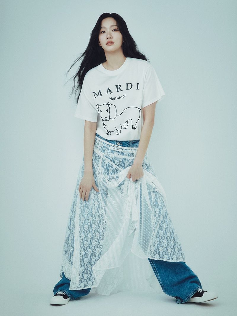 Mardi Mercredi - MAXI LAYERED SKIRT FLOWER LACE_IVORY 