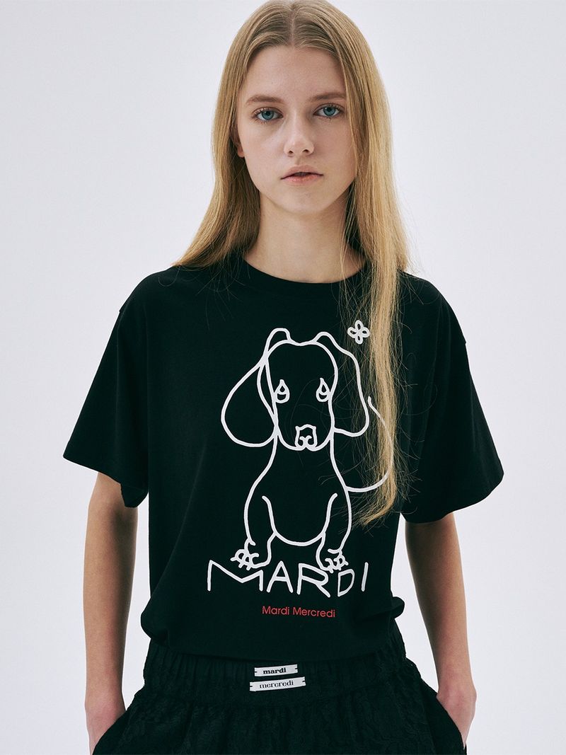 ［韓國限時優惠～］韓國 Mardi Mercredi - TSHIRT DDANJI CH.02_BLACK WHITE 