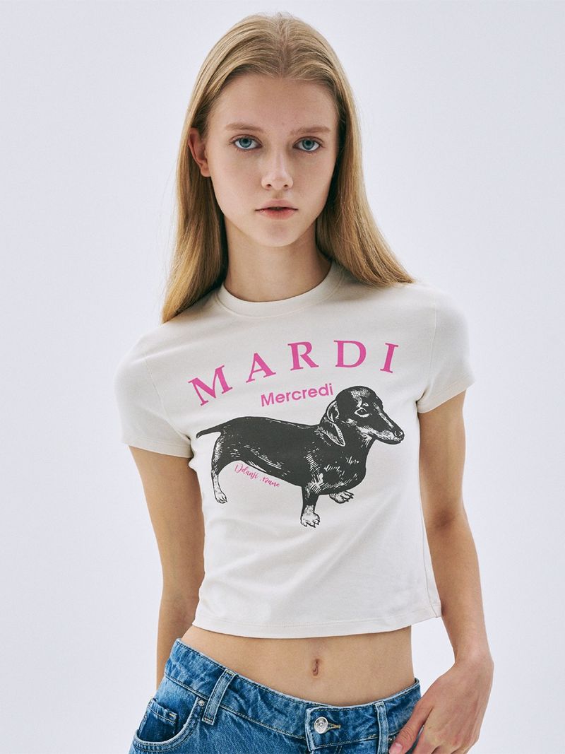Mardi Mercredi - CROPPED TSHIRT DDANJI_CREAM PINK 