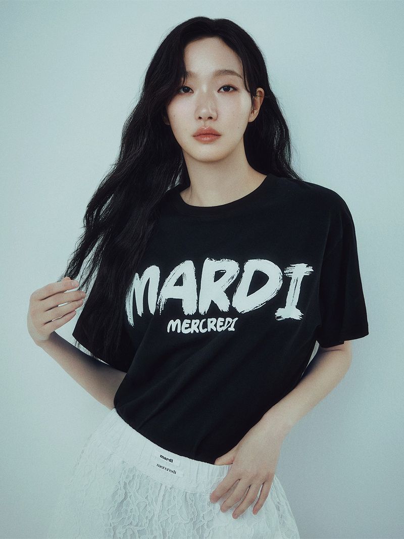 Mardi Mercredi - TSHIRT BRUSH LOGO CONTRAST_BLACK WHITE 