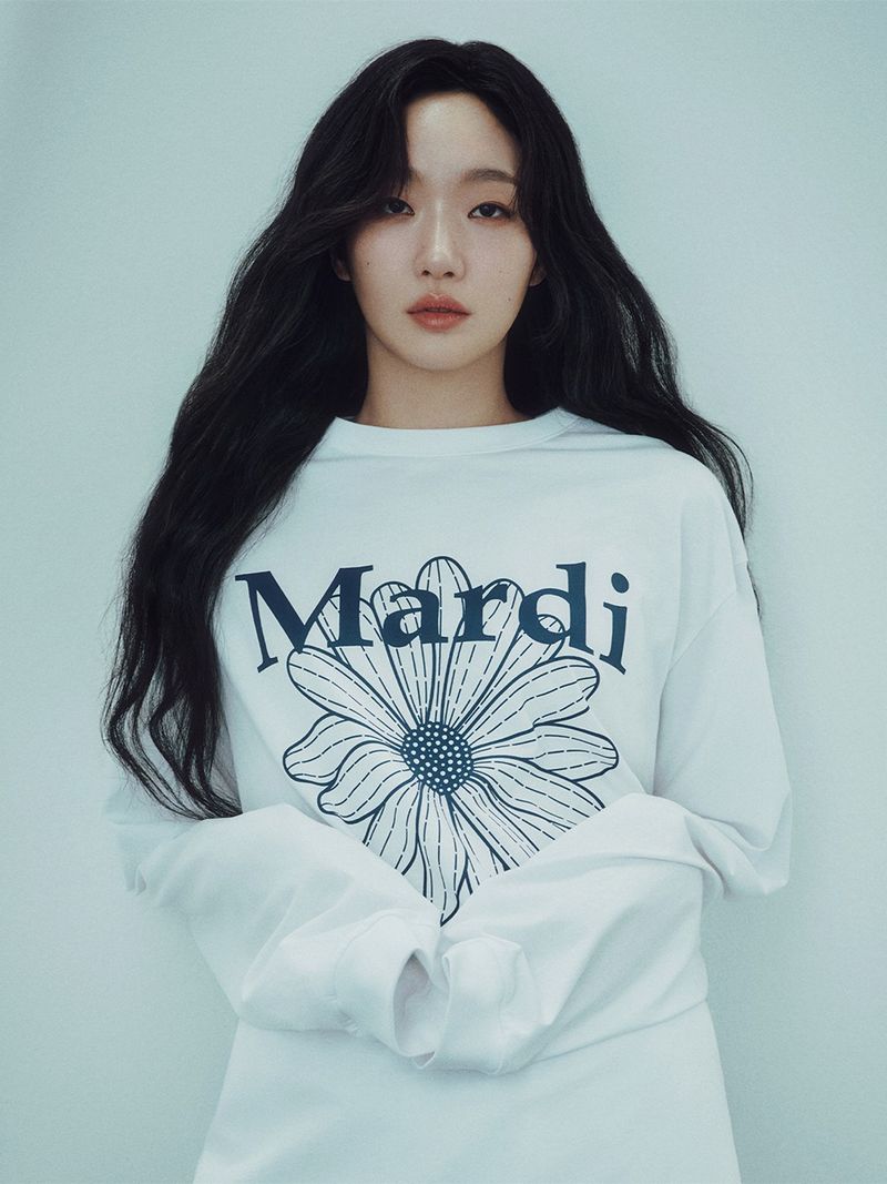 Mardi Mercredi - UNISEX TSHIRT LONG SLEEVE FLOWERMARDI_WHITE NAVY 