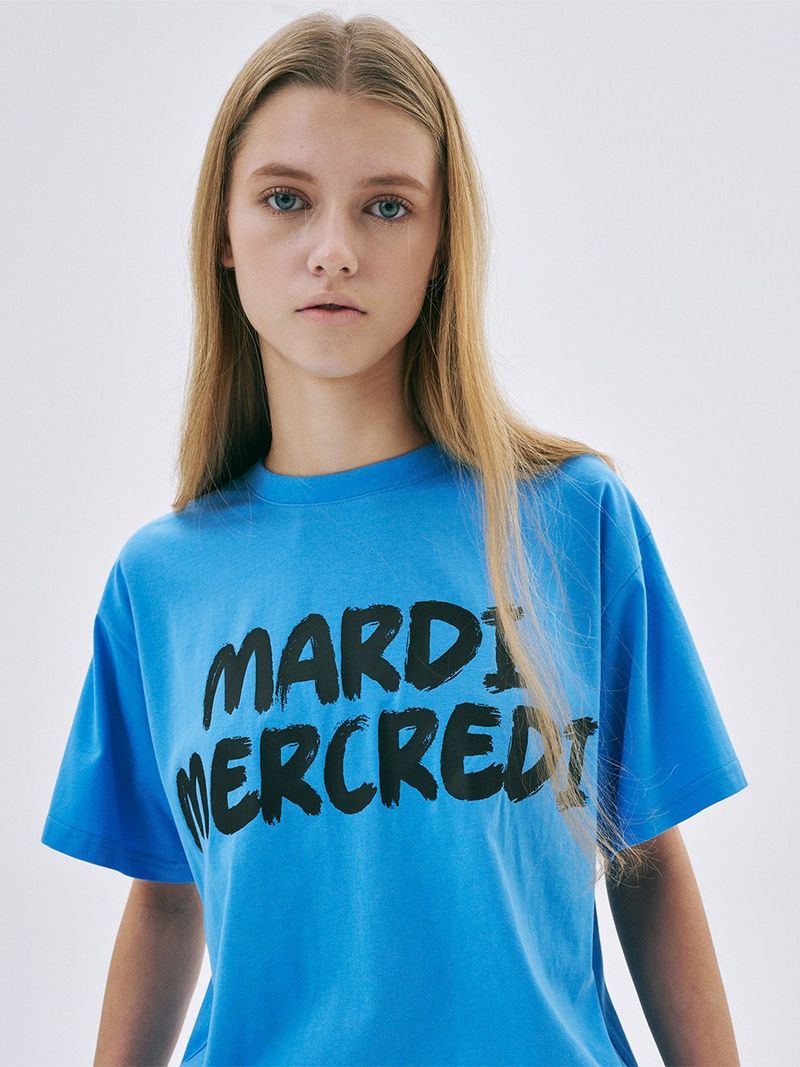 Mardi Mercredi - TSHIRT BRUSH LOGO_BLUE BLACK 