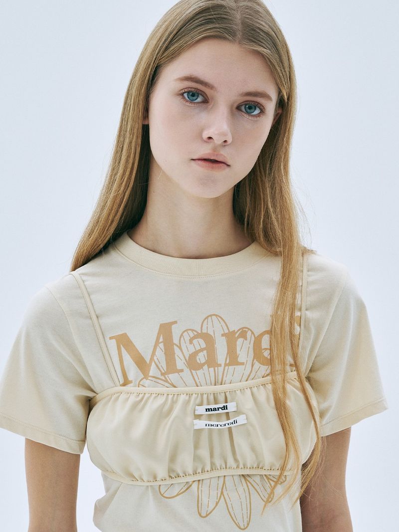 Mardi Mercredi - SATIN LAYERED BUSTIER DOUBLE LABEL_CREAM