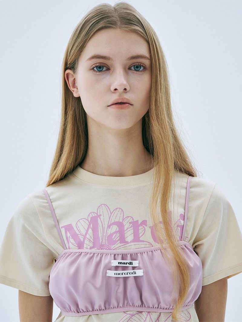 Mardi Mercredi - SATIN LAYERED BUSTIER DOUBLE LABEL_PINK