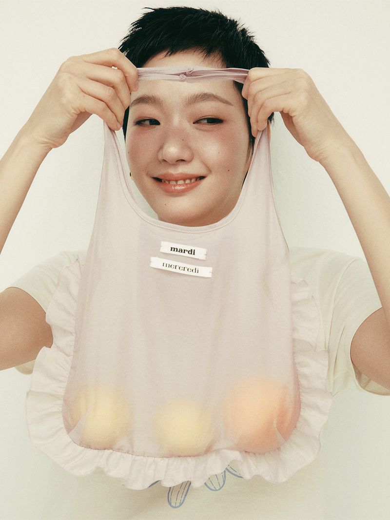 Mardi Mercredi - SHEER BAG DOUBLE LABEL FRILL_PINK