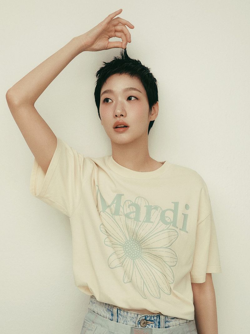 Mardi Mercredi - TSHIRT FLOWERMARDI_BUTTER MOSSGREEN 