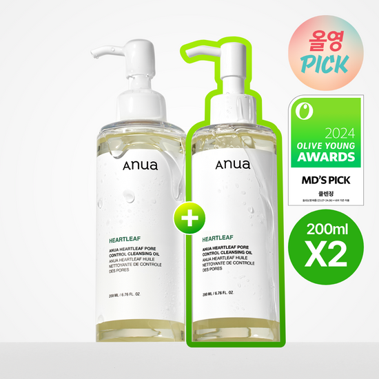 (25.04.01 ~ 25.04.30) 韓國 Olive Young 特別優惠套裝 - Anua Asungcho Pore Control Cleansing Oil 魚腥草毛孔控油卸妝油 (200ml+200ml) (1+1套裝)