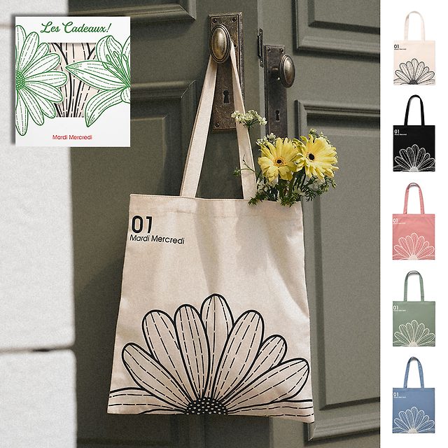  韓國 MARDI MERCREDI - CANVAS BAG FLOWER 花花帆布袋