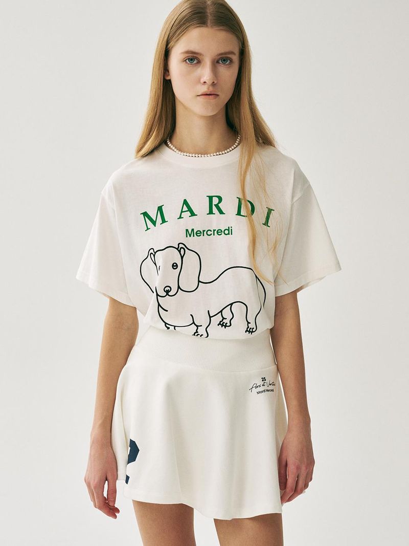 ［韓國限時優惠～］韓國 Mardi Mercredi - TSHIRT DDANJI CH.06_IVORY GREEN 