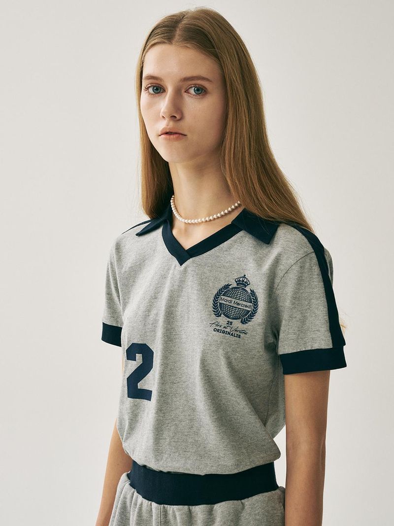 Mardi Mercredi - SOCCER TSHIRT HALF SLEEVE ORIGINALIS 25_GREY NAVY 