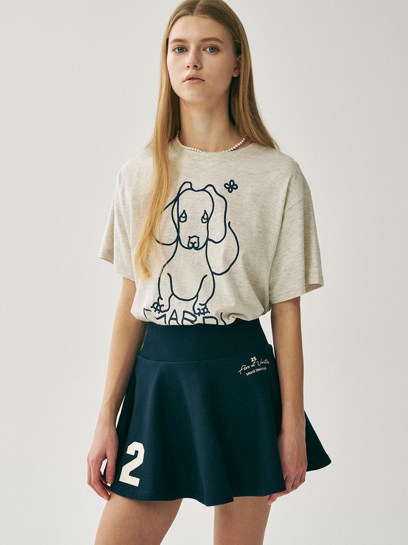 ［韓國限時優惠～］韓國 Mardi Mercredi - TSHIRT DDANJI CH.02_OATMEAL NAVY 