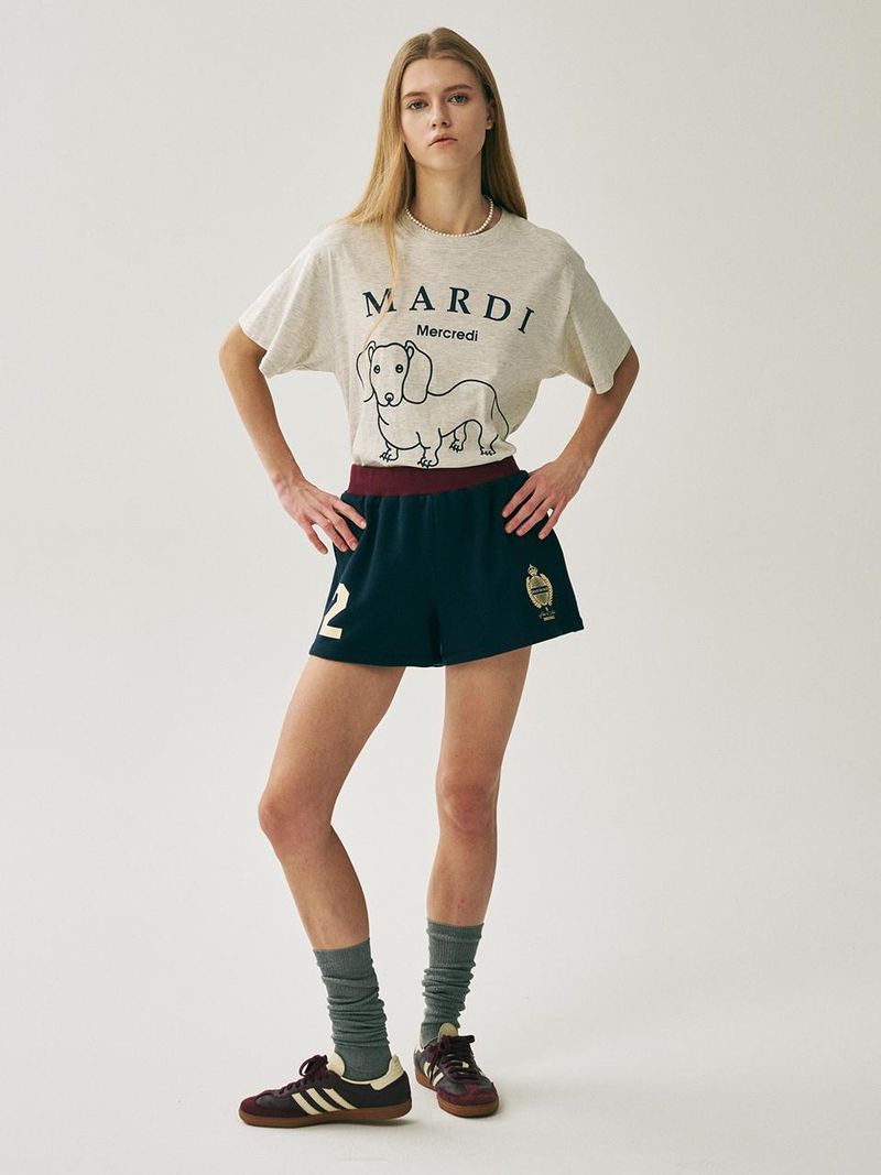 ［韓國限時優惠～］韓國 Mardi Mercredi - TSHIRT DDANJI CH.06_OATMEAL NAVY