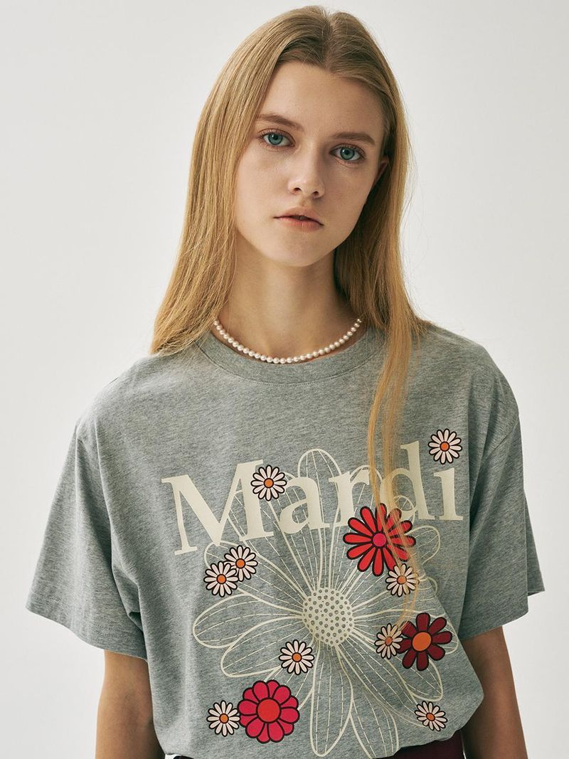 Mardi Mercredi - TSHIRT FLOWERMARDI BLOSSOM_GREY IVORY 