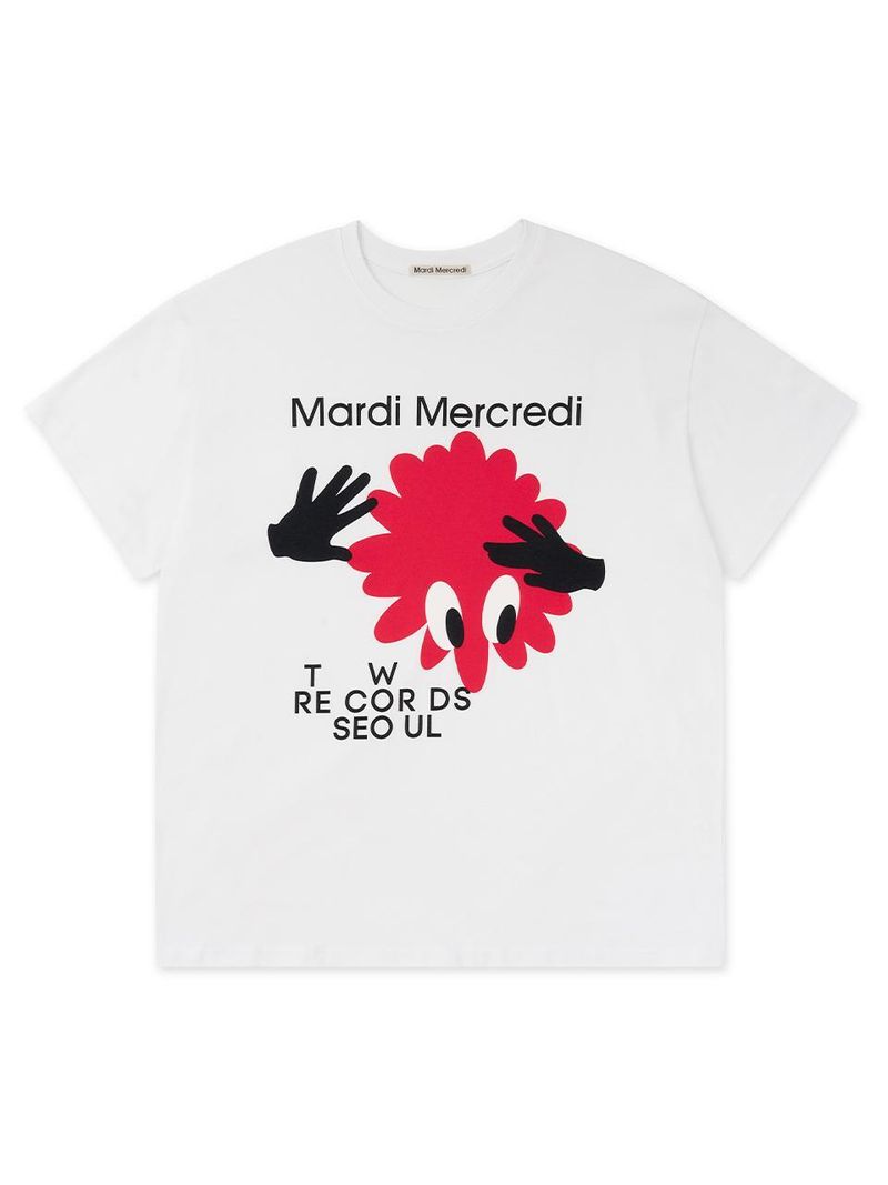 Mardi Mercredi - UNISEX TSHIRT BIG FLOWER MAN_WHITE 