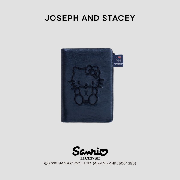 韓國 JOSEPH AND STACEY - Slick Travel Wallet Hello Kitty Navy