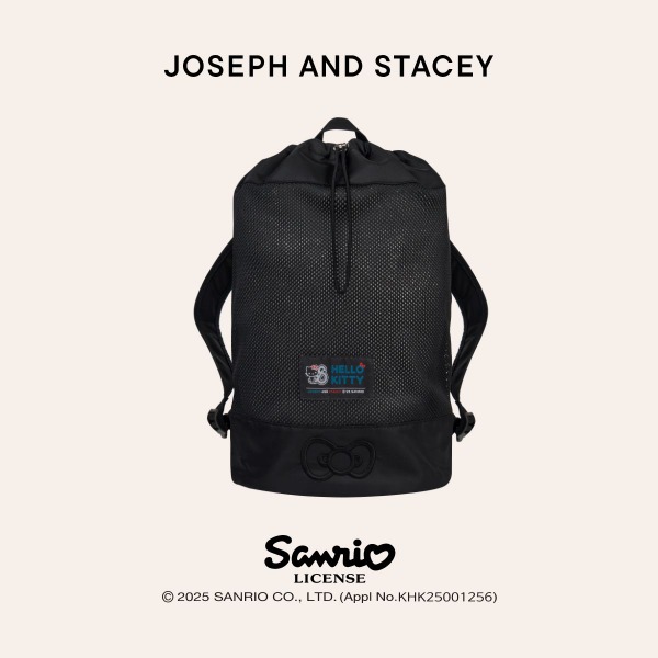 韓國 JOSEPH AND STACEY - Mesh Backpack Hello Kitty Black