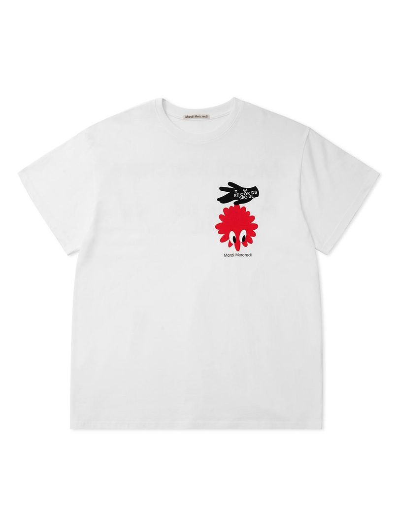 Mardi Mercredi - UNISEX TSHIRT HAND  FLOWER MAN_WHITE 