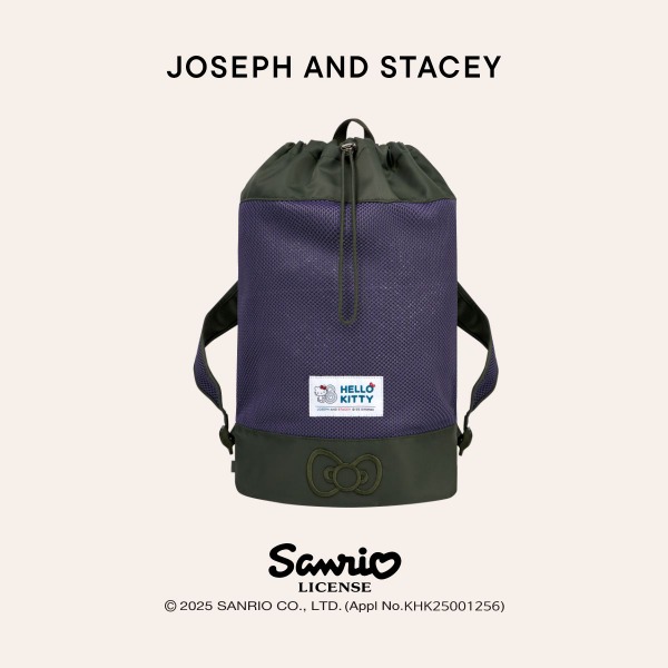 韓國 JOSEPH AND STACEY - Mesh Backpack Hello Kitty Khaki Violet