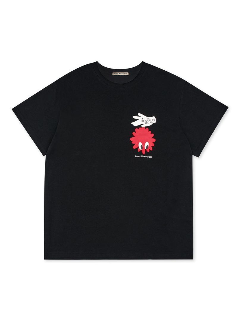 Mardi Mercredi - UNISEX TSHIRT HAND  FLOWER MAN_BLACK 